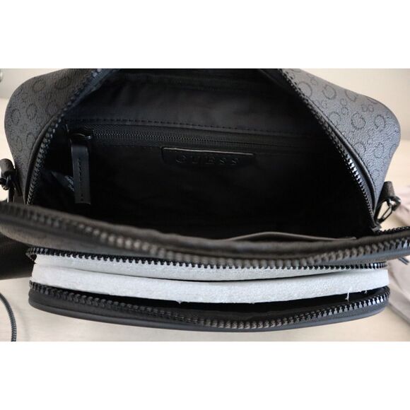 Guess SG910091 Charcoal Black Signature G Pebbled Lucius Crossbody/Shoulder Bag - Picture 9 of 11